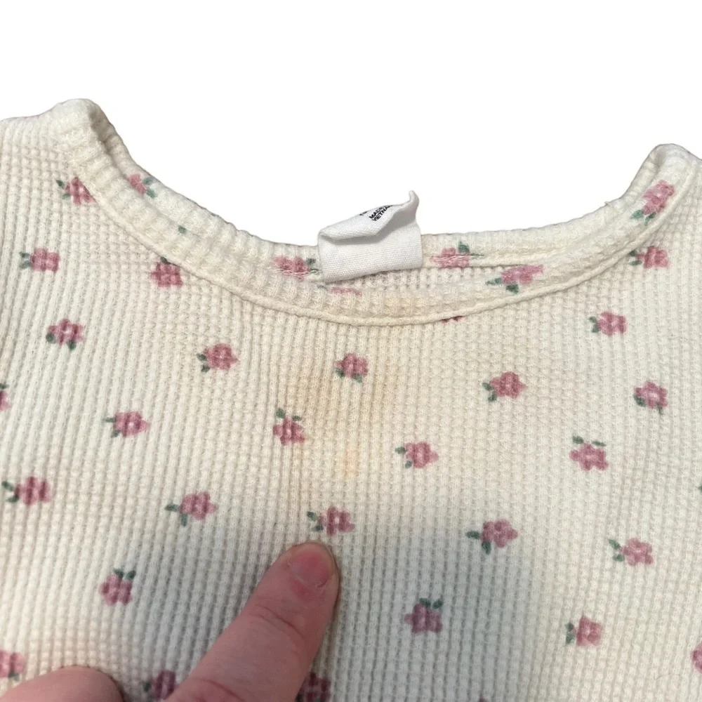 Baby Gap Thermal Top Cream Pink Floral